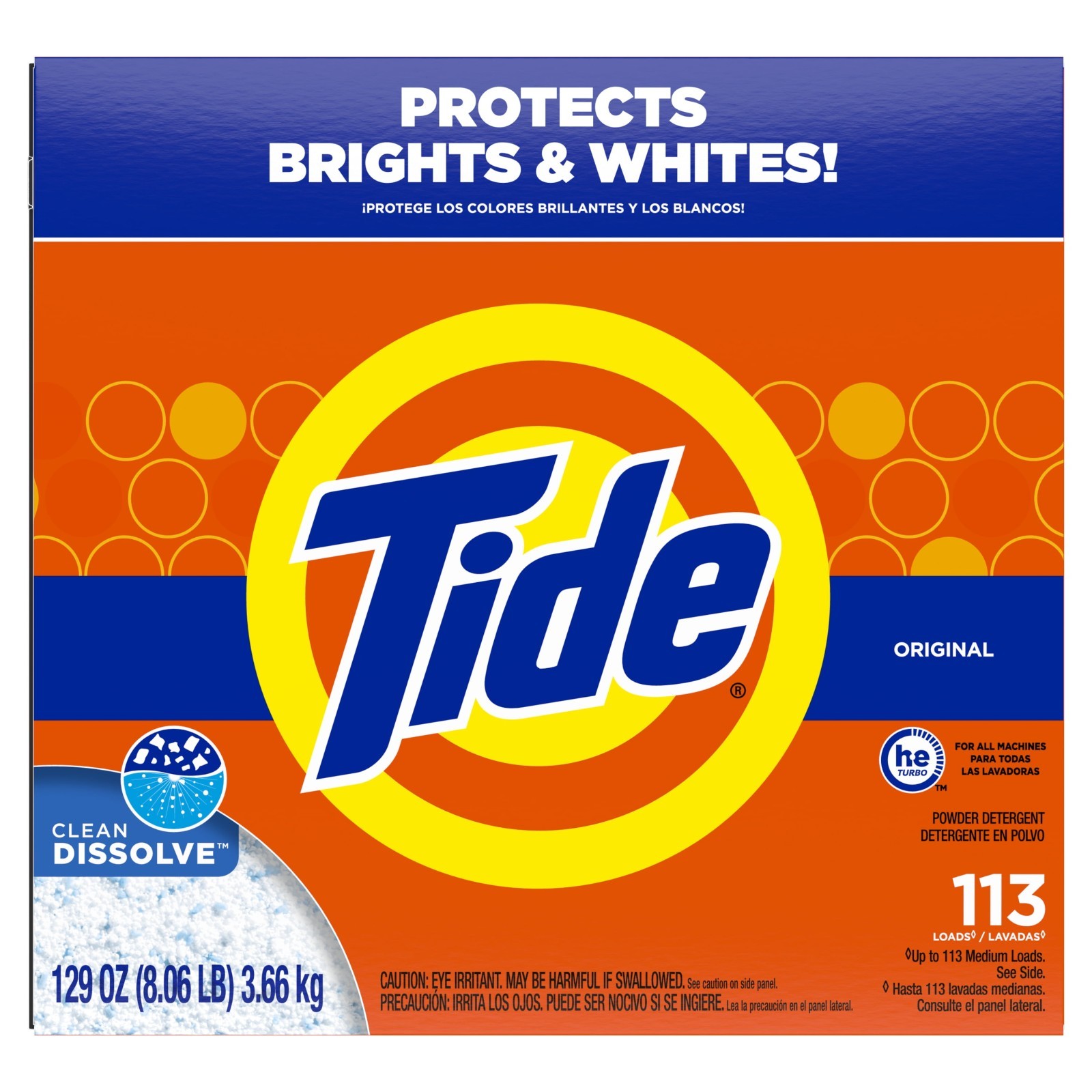 2 Pack Tide Powder Laundry Detergent Original Scent 129oz 113 Loads High Efficie