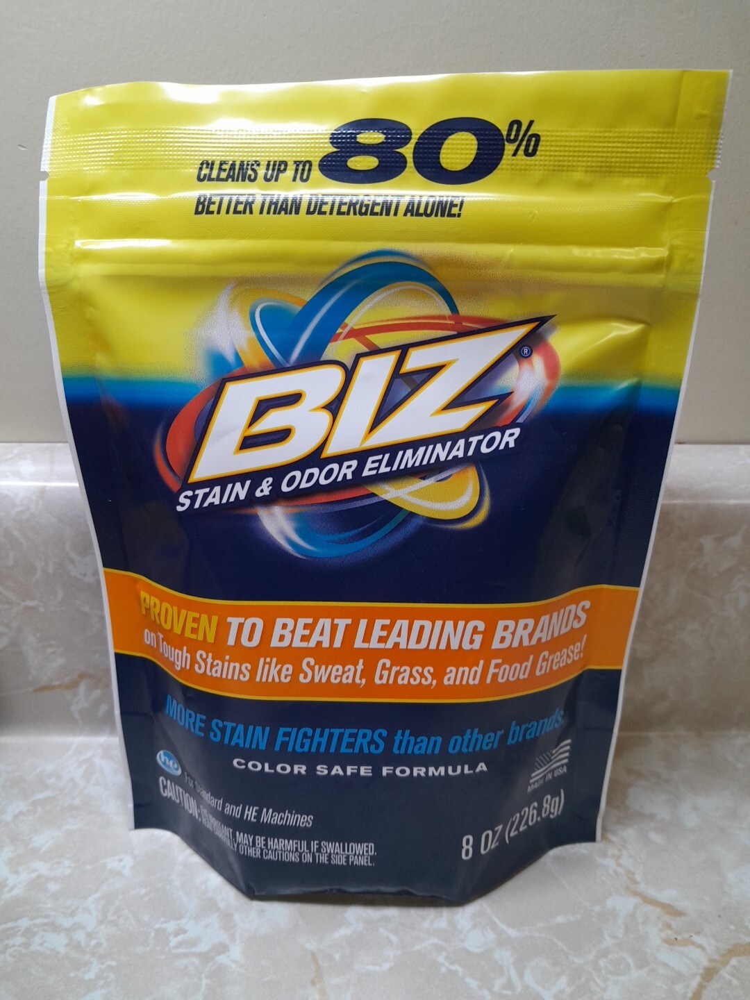 3 BIZ Stain & Odor Eliminator Laundry Detergent Pow Booster Color Safe 8 Oz Ea