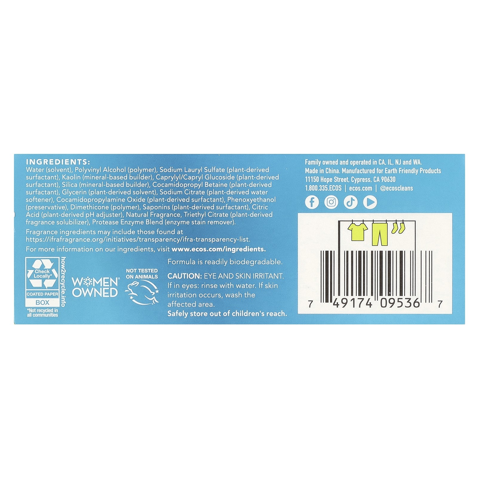 ECOS®, Plant Powered Laundry Detergent Sheets, Magnolia & Lily, 50 Sheets