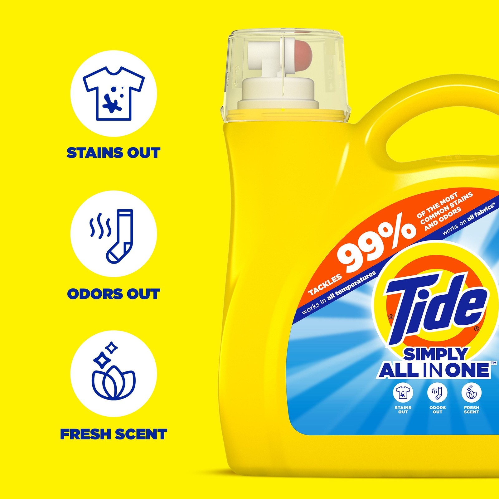 Simply All-In-One Liquid Laundry Detergent, Refreshing Breeze Scent, 117 fl oz