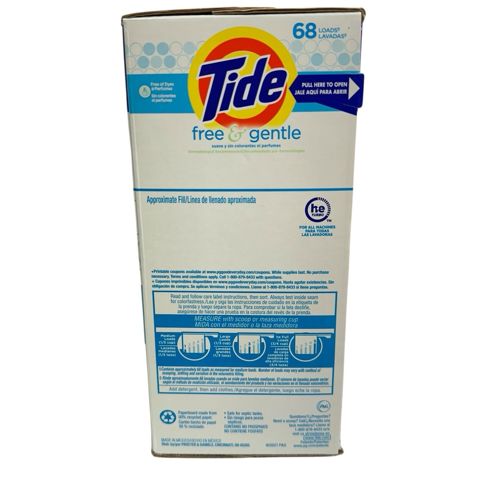 Tide Free and Gentle Laundry Detergent Powder 68 Loads 95 Oz NEW * 1 BOX* *Read