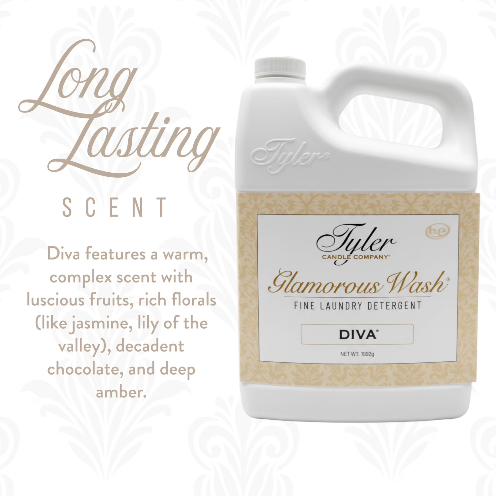 Tyler Candle Diva Glamorous Wash Laundry Detergent 64 oz 24 Loads