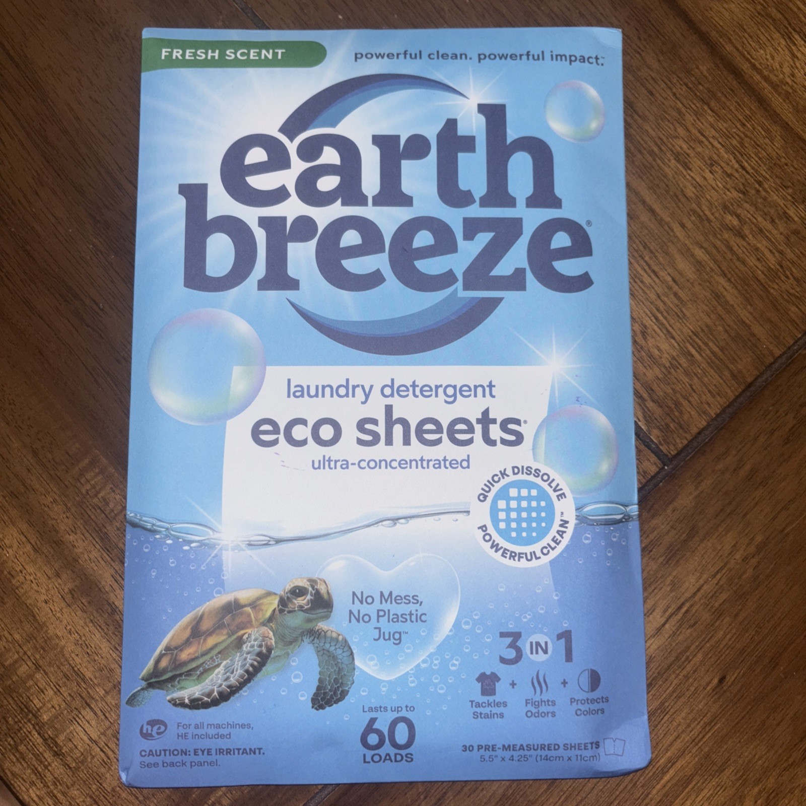Earth Breeze Laundry Detergent Sheets – 30 Detergent Sheets – 60 Loads