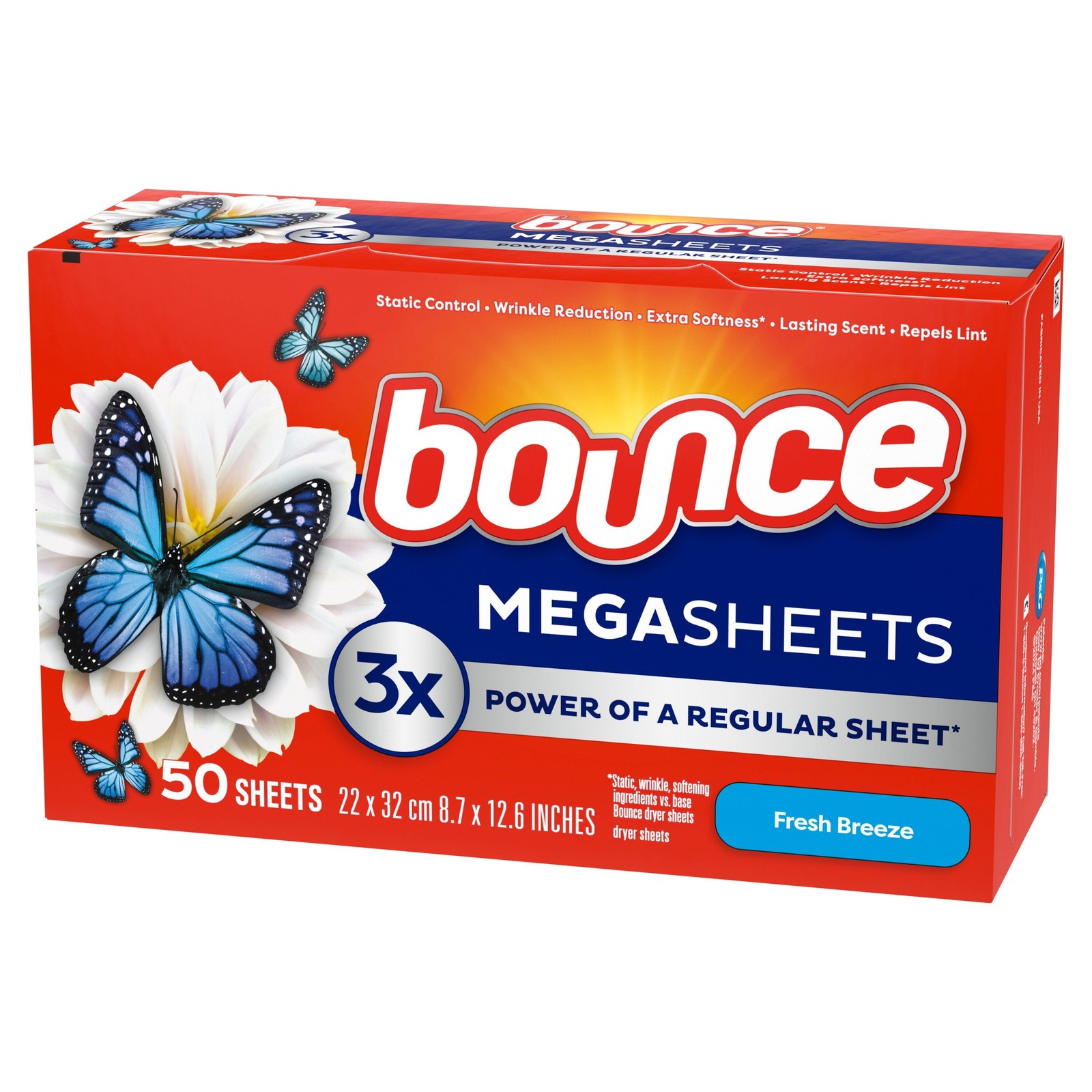 Bounce Mega Dryer Sheets, Fresh Breeze, 50 Count,NEW PRODUCT EXPLOSION