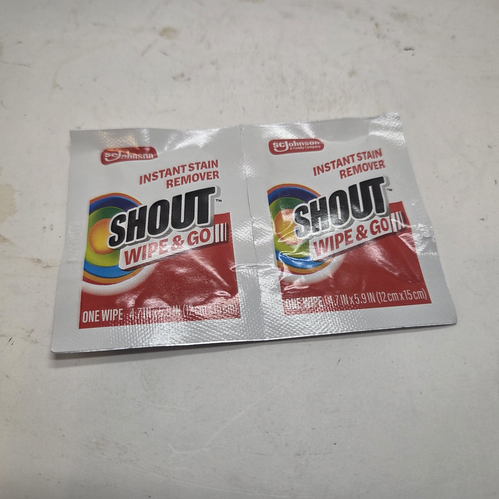 Shout Wipe and Go Instant Stain Remover, for On-the-Go Laundry Stains, 2 Count