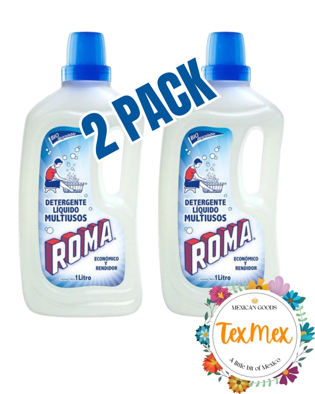 Roma Liquido Jabon 2 Pack Multiusos Quitamanchas 100% Mexicano