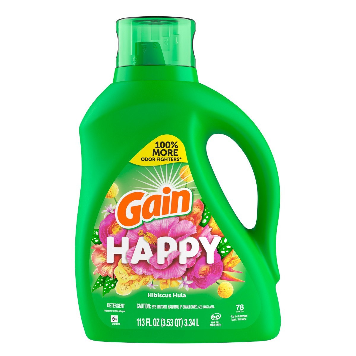 Gain Happy Hibiscus Hula HE Liquid Laundry Detergent: 132 fl oz, 100 Loads