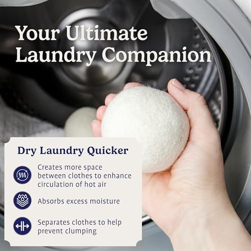 Handy Laundry Wool Dryer Balls – 2.5 Inch – Natural Fabric Softener, Reusable…