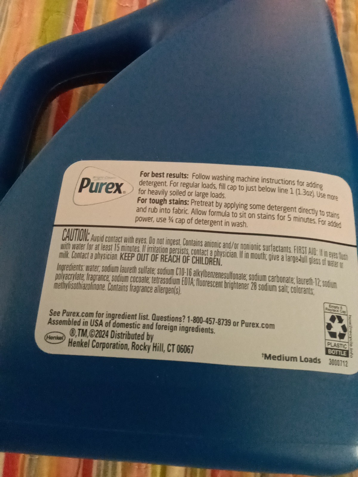 Purex Liquid Laundry Detergent Fresh Mountain Breeze 50 Ounces, 38 Loads