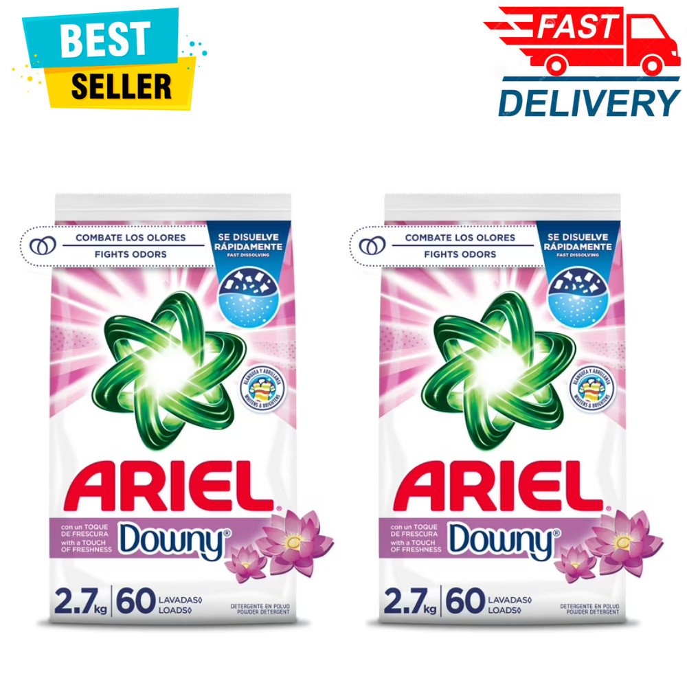 Ariel Laundry Detergent Powder With a Touch of Downy Freshness, 60 Loads, 2 Pack