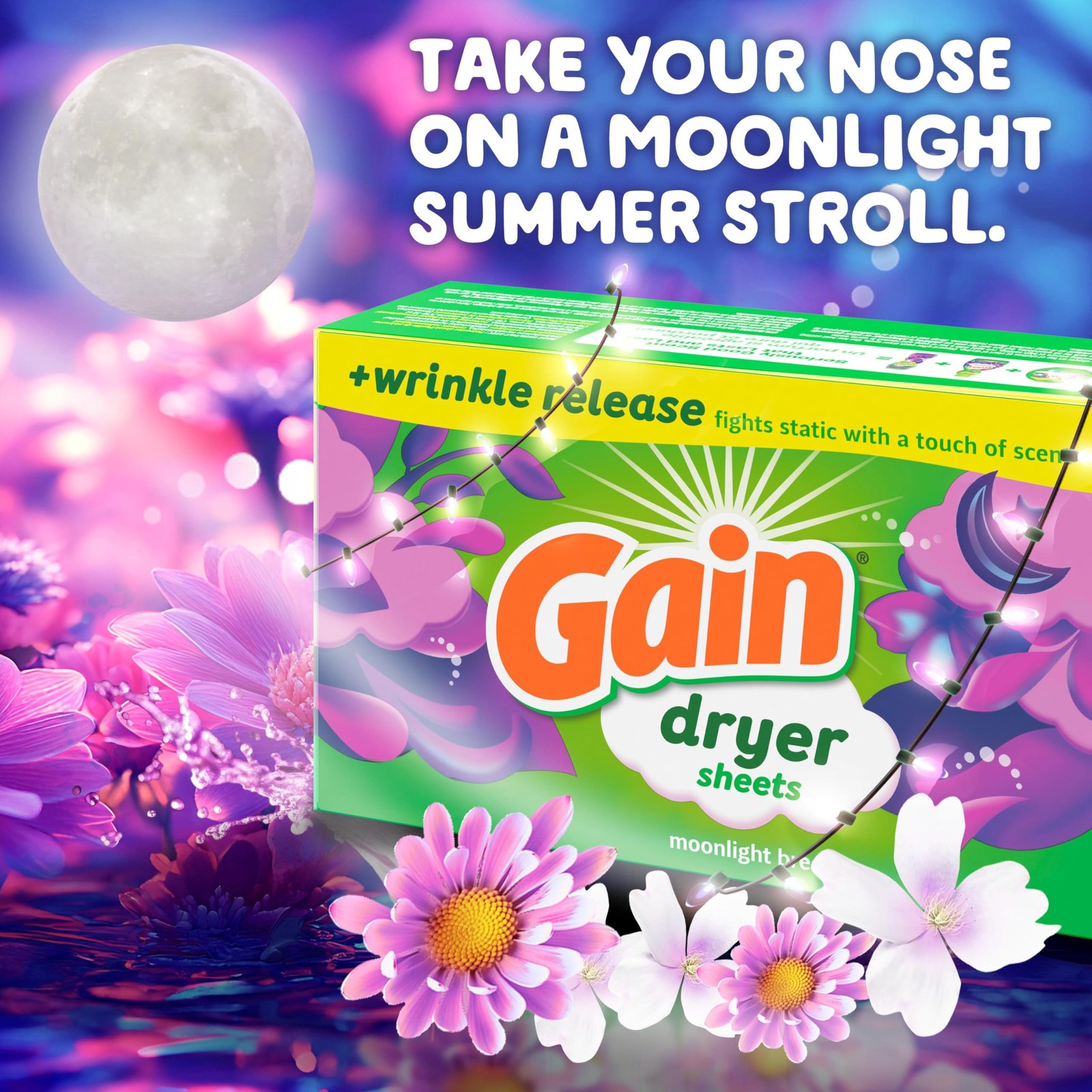 Gain dryer sheets Plus Wrinkle Release, Moonlight Breeze Scent, 120 Count, Fight