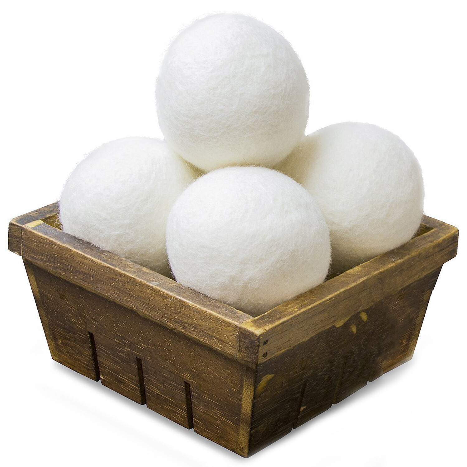 6 XL Wool Dryer Balls Natural Fabric Softener 100% Organic+ reusable bag