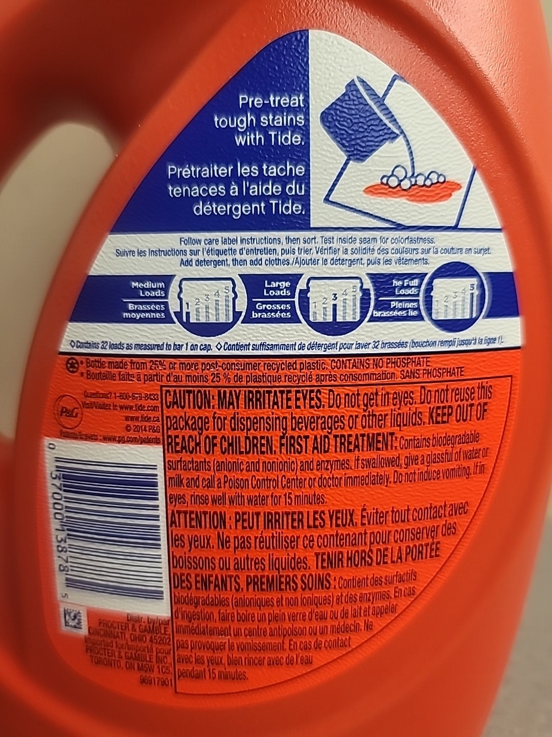 Tide Liquid Laundry Detergent, Original Scent, 32 Loads, 50 Fl Oz New