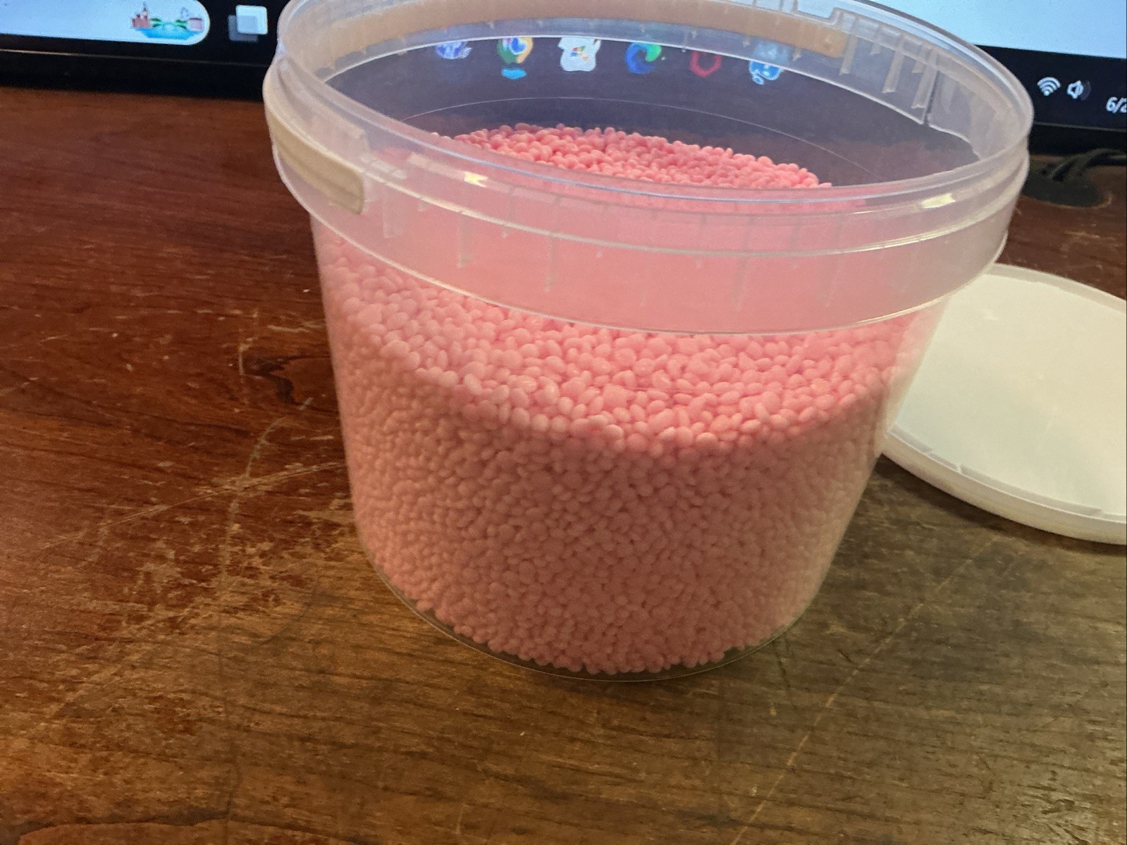 Scent Beads 5lb Bucket Pink=April Fresh Comparable To Downy Unstoppables