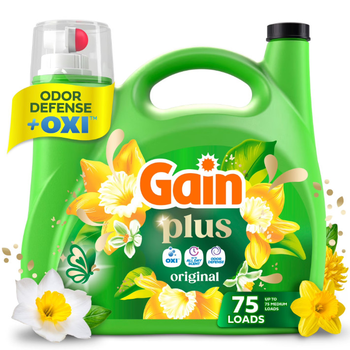 3 Pack Gain Plus Laundry Detergent Liquid, Original Scent, 99 fl oz Pk