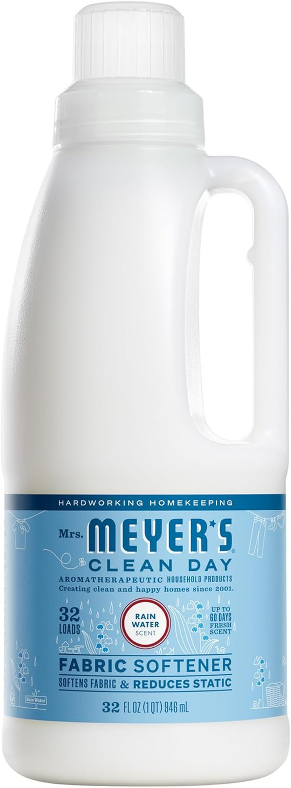 Mrs Meyers Liquid Fabric Softener Rain Water Scent 32 fl oz 32 Loads HE