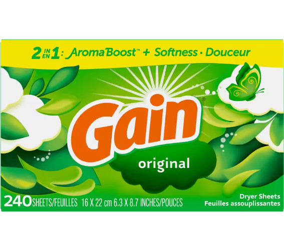 Gain Original Dryer Sheets 240-Count Fresh Scent Static Control Wrinkle Soft