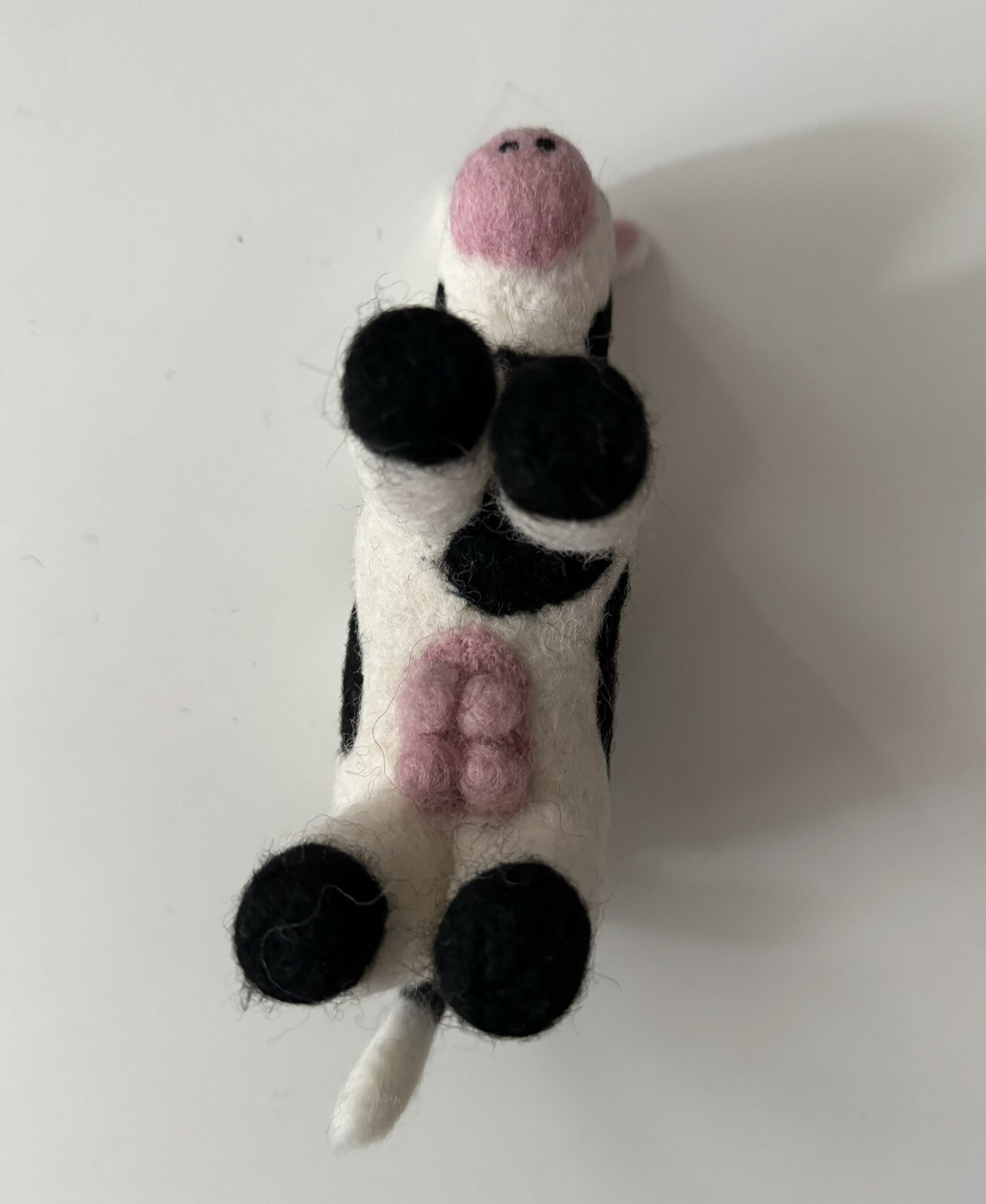 Needle Felt Dryer Balls Kids Toy New Zealand Wool Natural Handmade Cow 6” -1 Cow