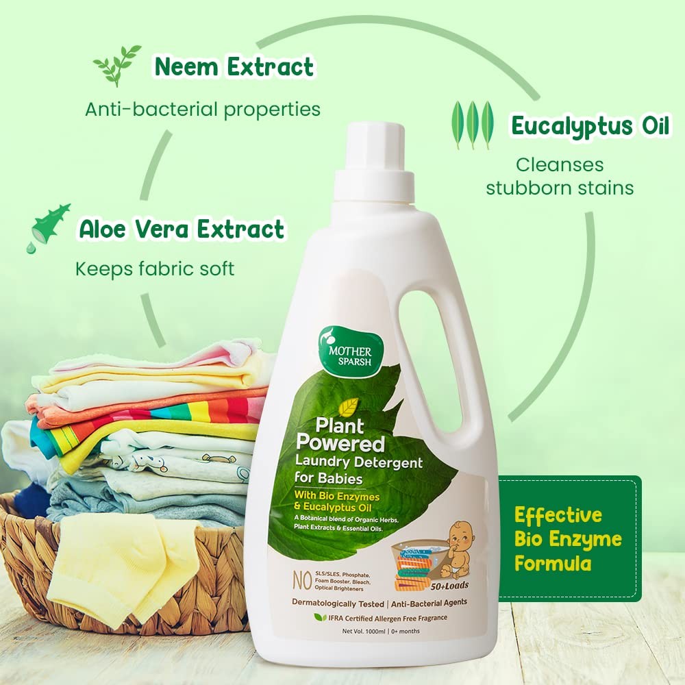 Plant Powered Laundry Detergent for Babies & Adults with Sensitive Skin 1L