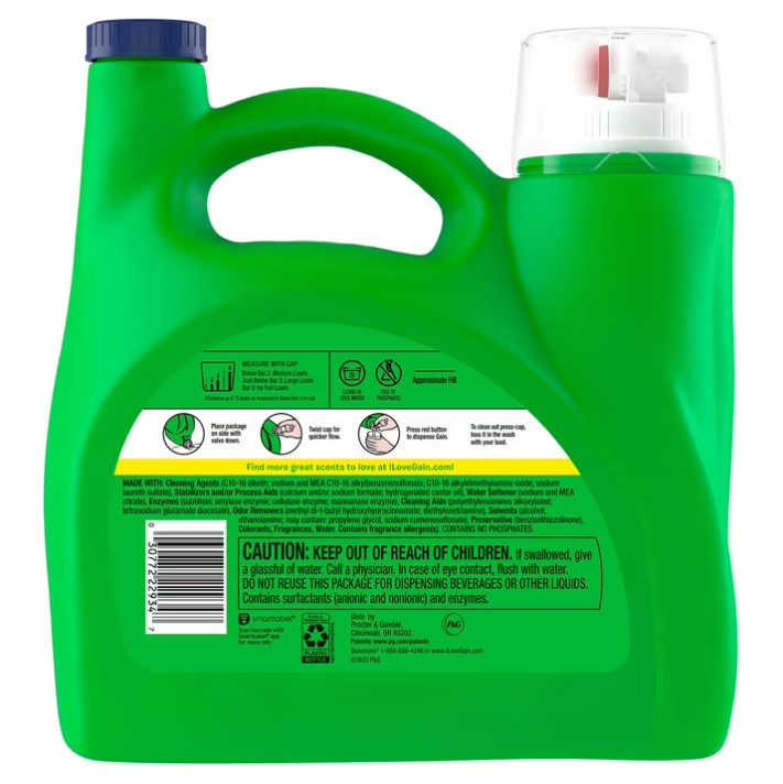 3 Pack Gain Plus Laundry Detergent Liquid, Original Scent, 99 fl oz Pk