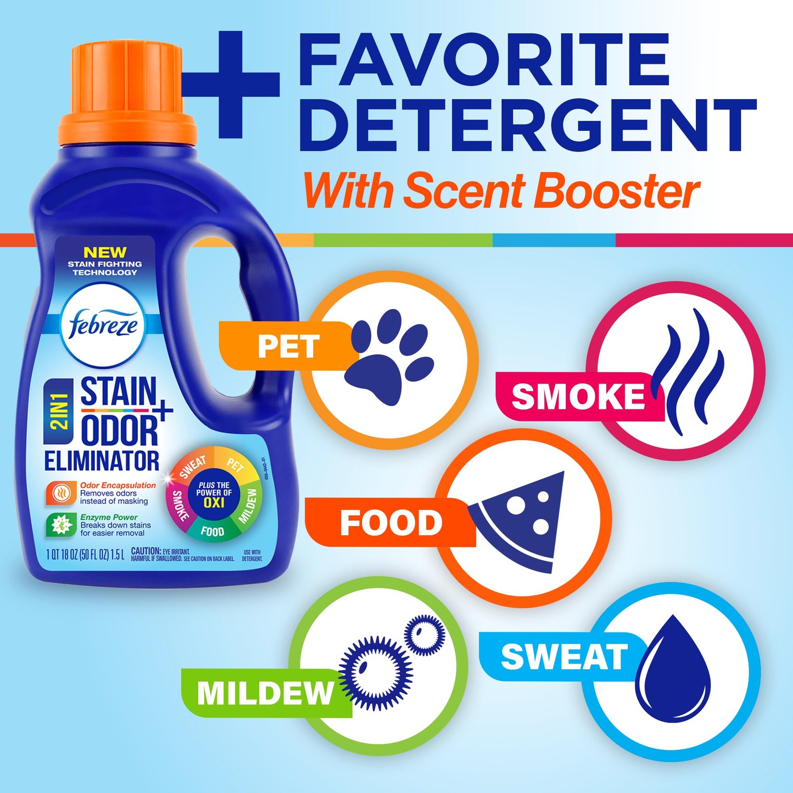 Febreze Laundry Detergent Additive, Original 50 Fl Oz (Pack of 2), Basic