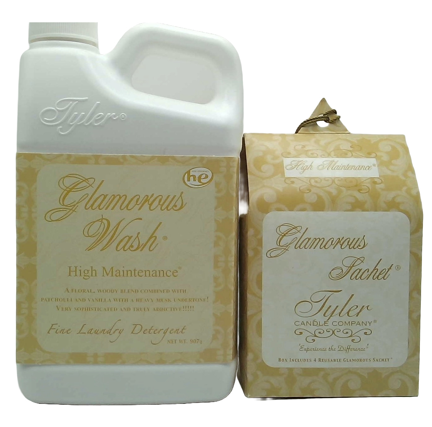 Tyler Candle – Glamorous Wash – High Maintenance – with sachets – 32oz / 907g