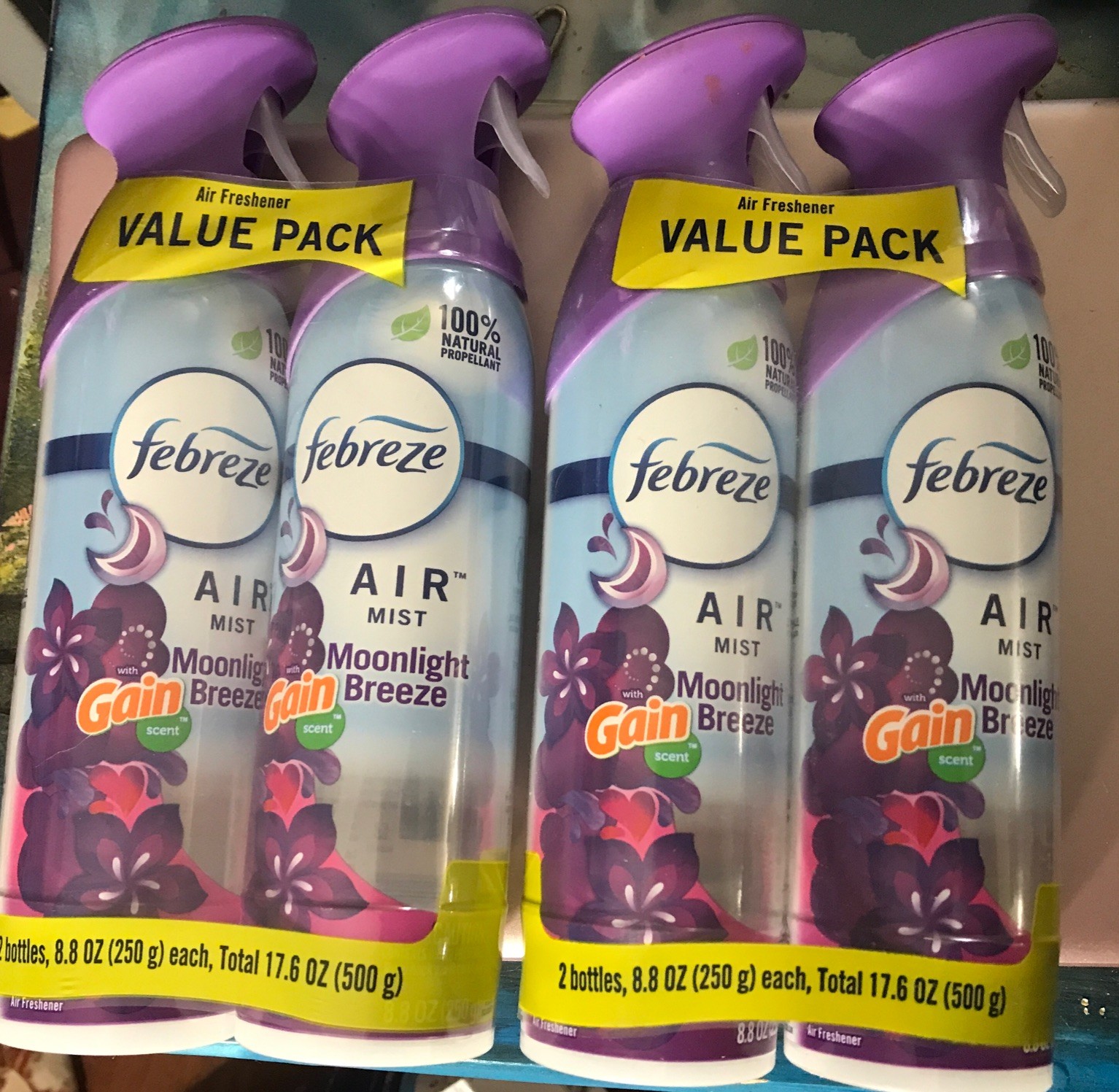 Twin Pk Febreze Air Mist Gain Scent Moonlight Breeze 8.8 oz.lot Of 2