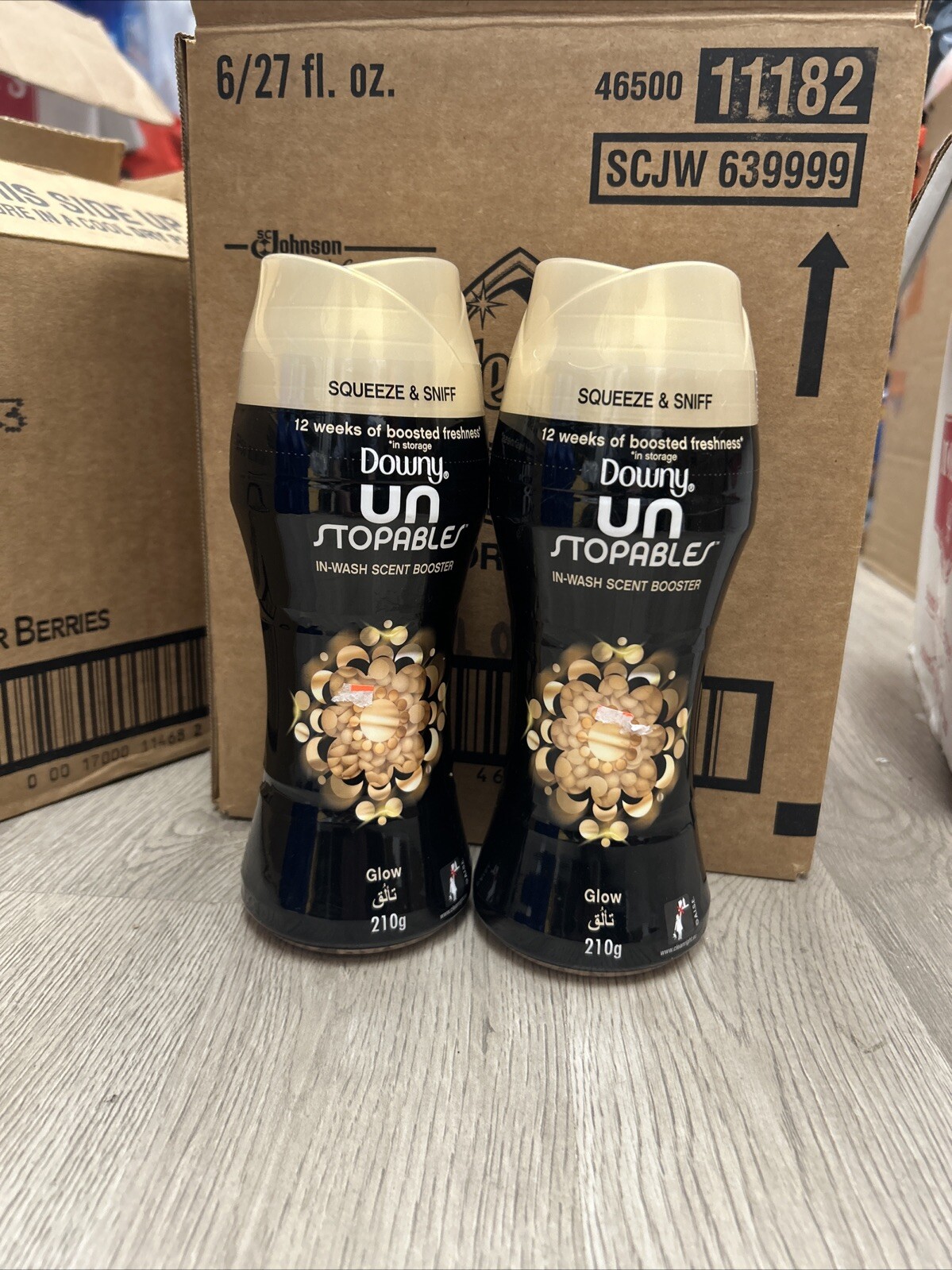 Downy Unstopables In-Wash Freshness And Scent Booster Beads GLOW 2 PACK 7.4Oz E.