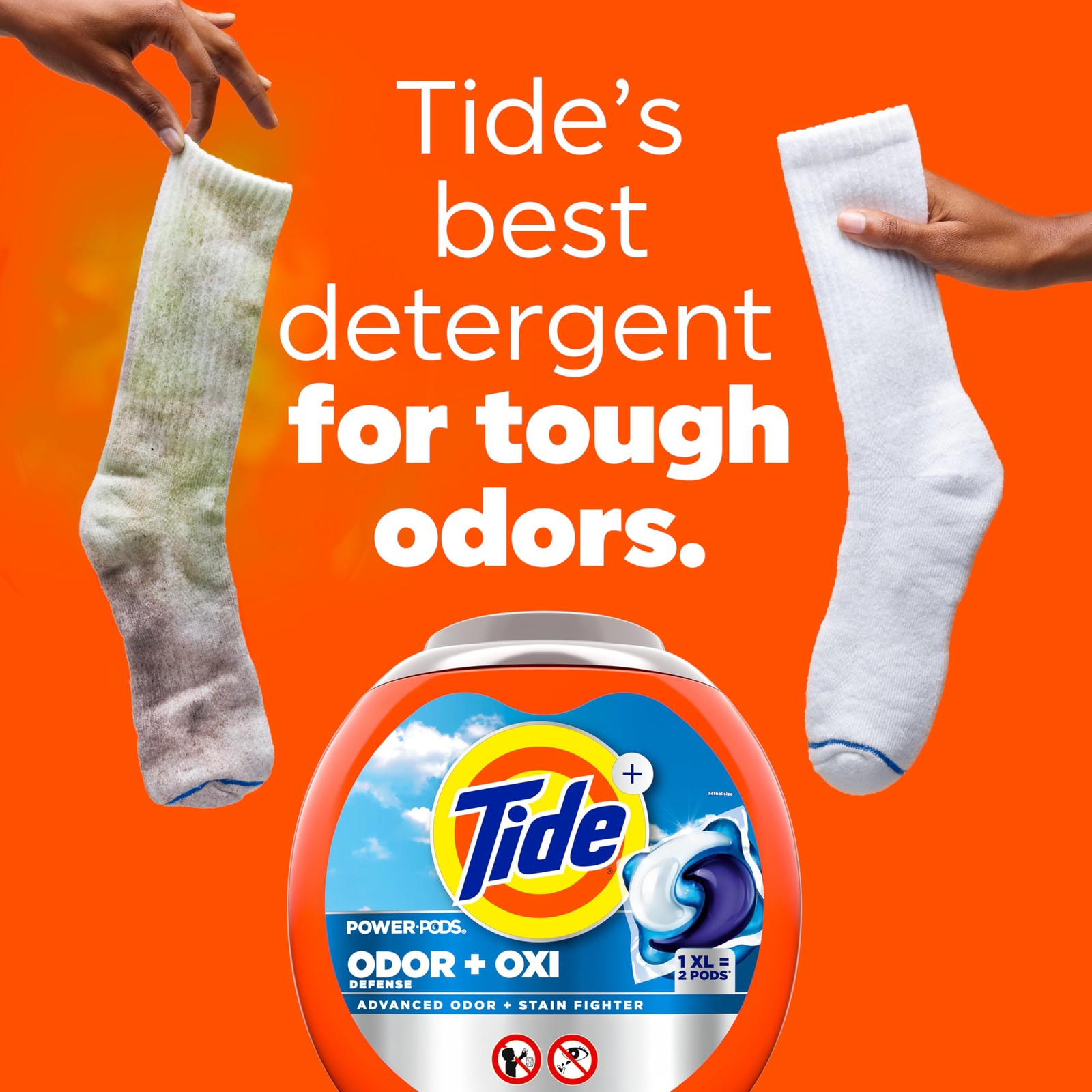 Tide Ultra OXI Power PODS 18 Ct Odor Eliminator Detergent for Tough Stains