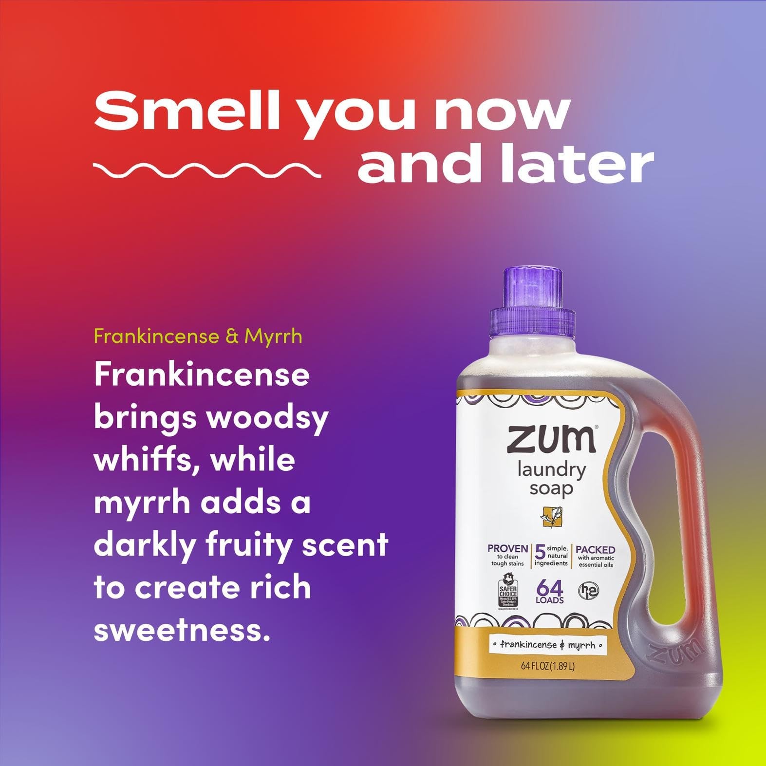 Indigo Wild Zum Clean Laundry Soap Frankincense Myrrh64 fl oz