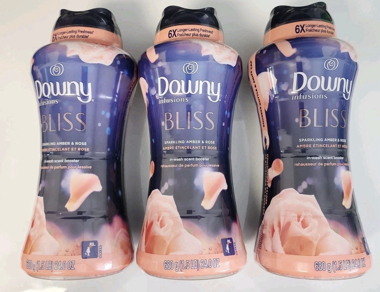 Downy Infusions Bliss Sparkling Amber & Rose Scent-Booster Beads 3Pack (24oz ea)