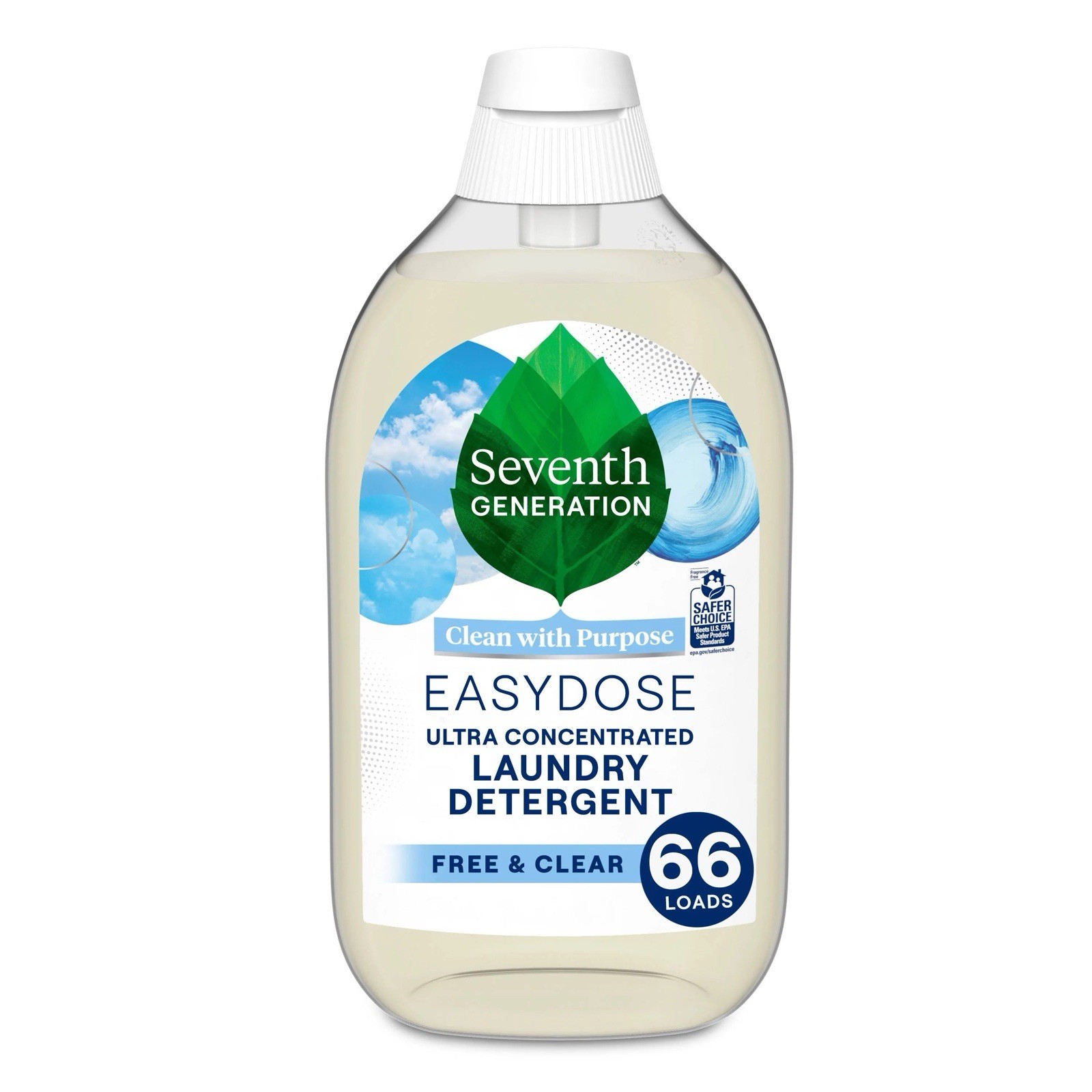 Seventh Generation EasyDose Laundry Detergent, Ultra Concentrated: 66 Loads, Fre