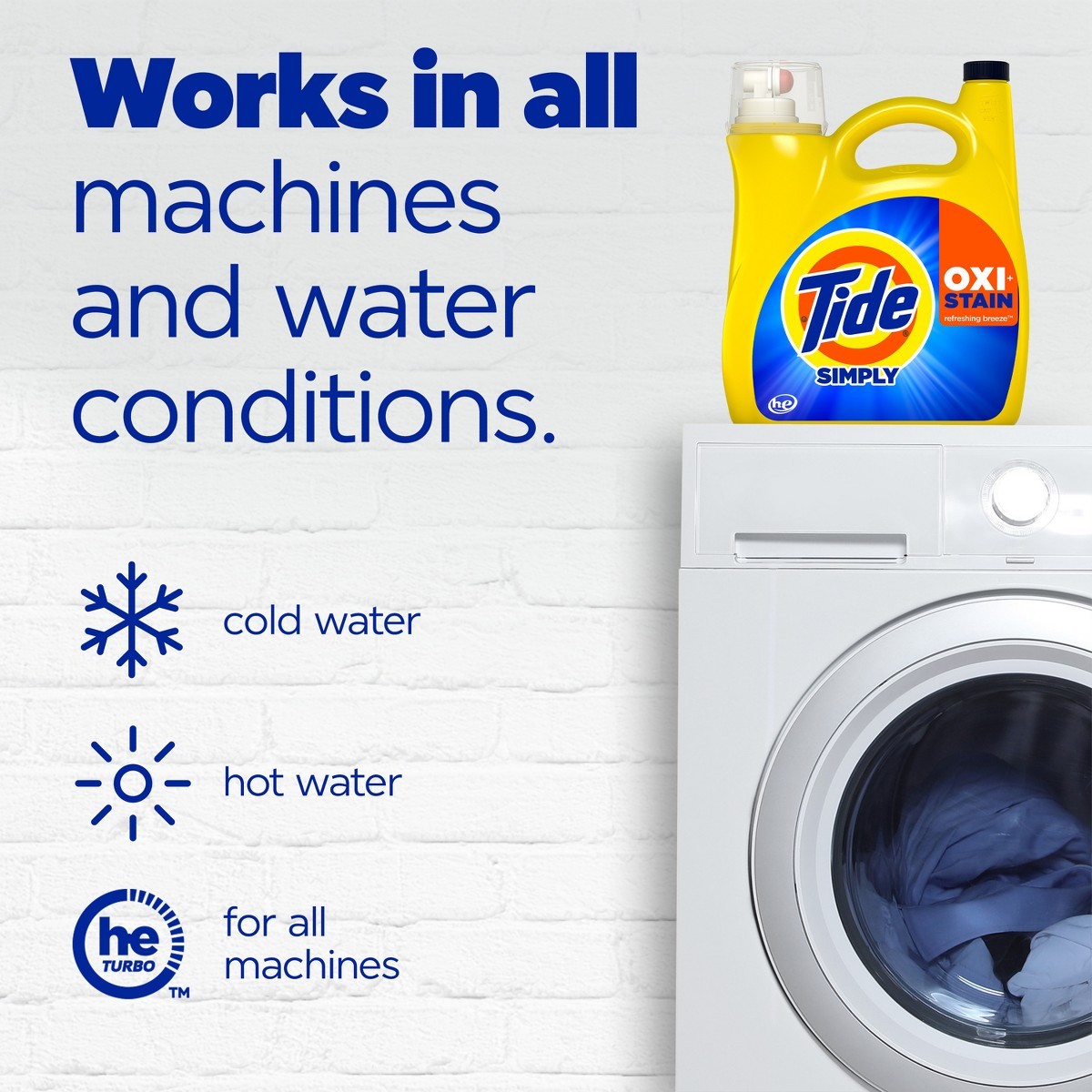 Tide Simply Oxi + Stain Refreshing Breeze HE Liquid Detergent 115Loads-162 fl oz
