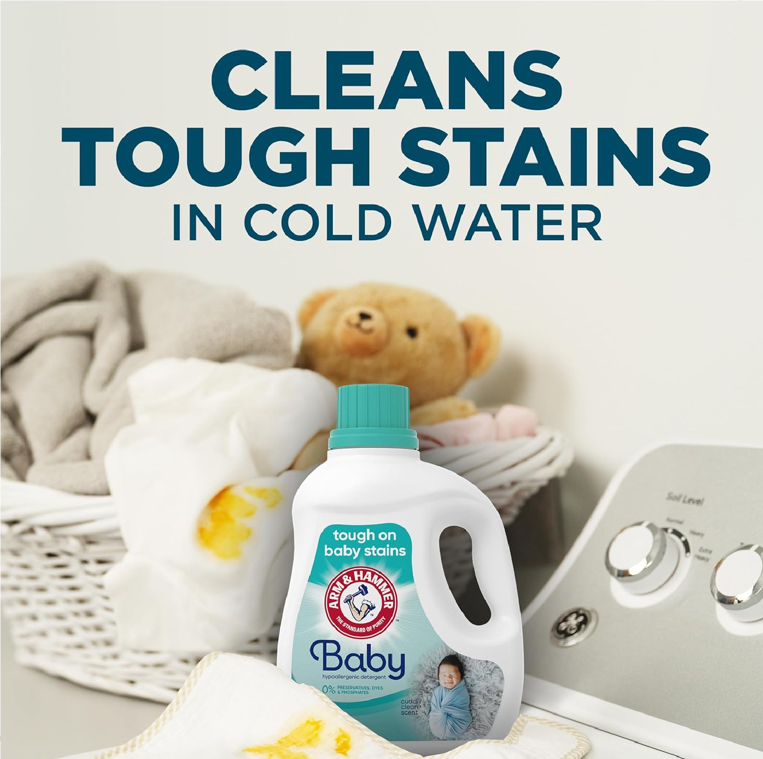 ARM & HAMMER Baby, 77 Loads Hypoallergenic Liquid Laundry Detergent, 100.5 fl oz