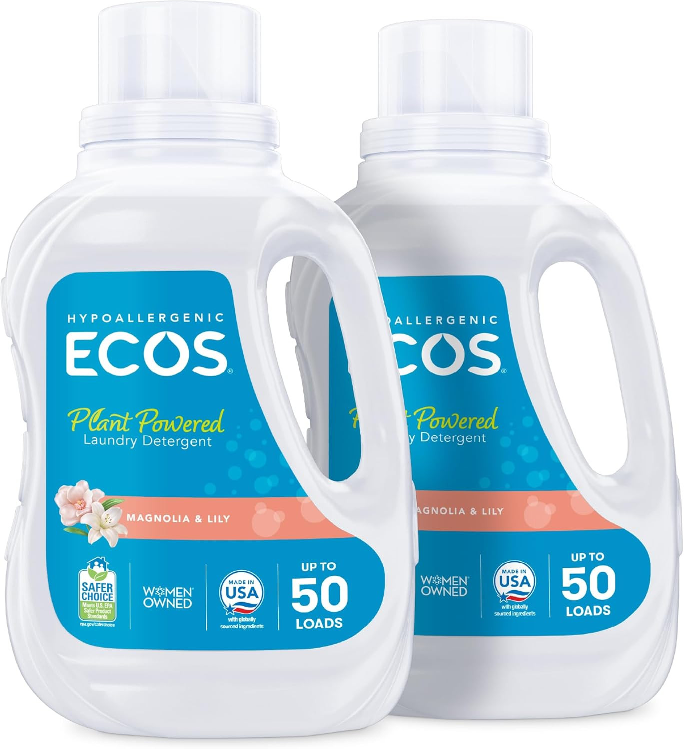 ECOS Laundry Detergent Liquid, 100 Loads – Dermatologist Tested Laundry Soap – H