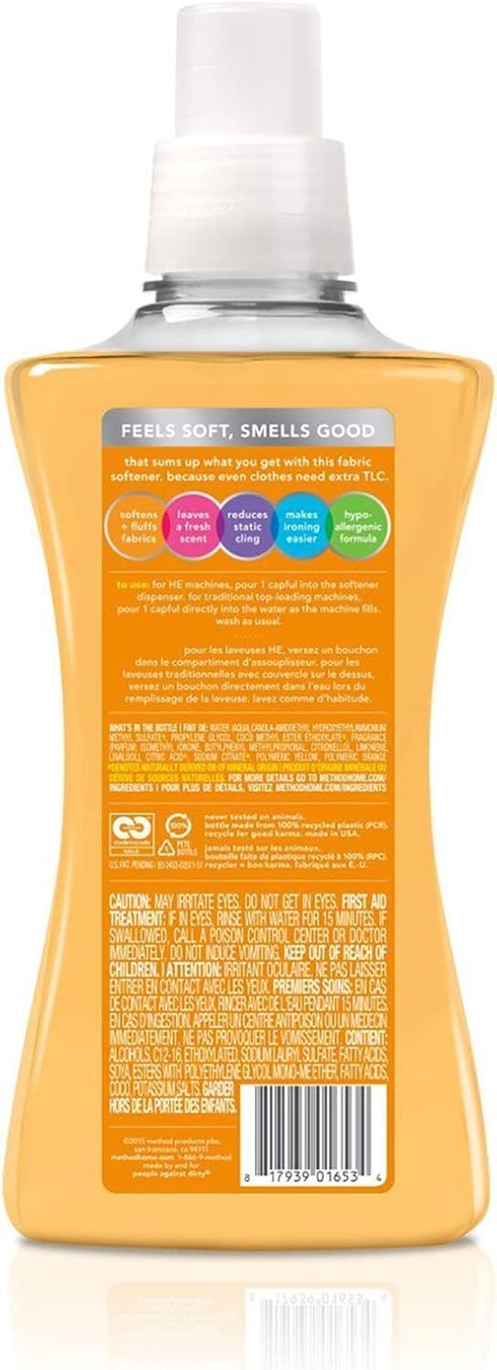 Plant-Based Fabric Softener: Method Ginger Mango 53.5oz, Soft & Fresh Laundry