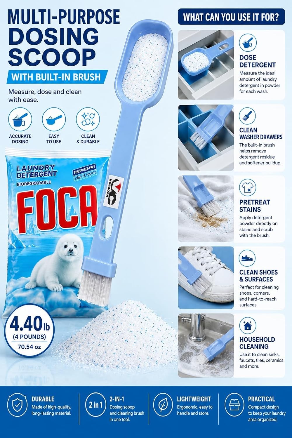 Foca Laundry Detergent 4.4 lb Bag – with Spoon., 4.41 Pound (Pack of 1)
