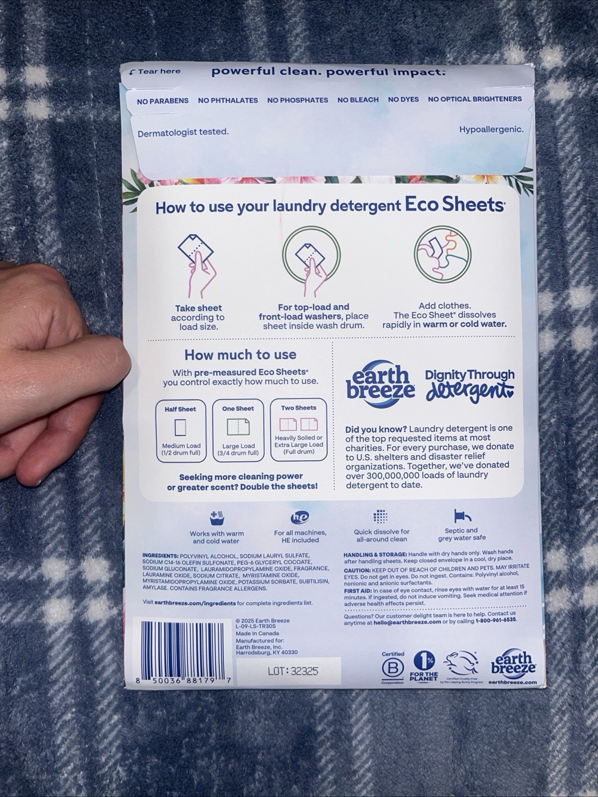 Earth Breeze Laundry Detergent Eco Sheets Island Tropics 30ct 60 Loads New
