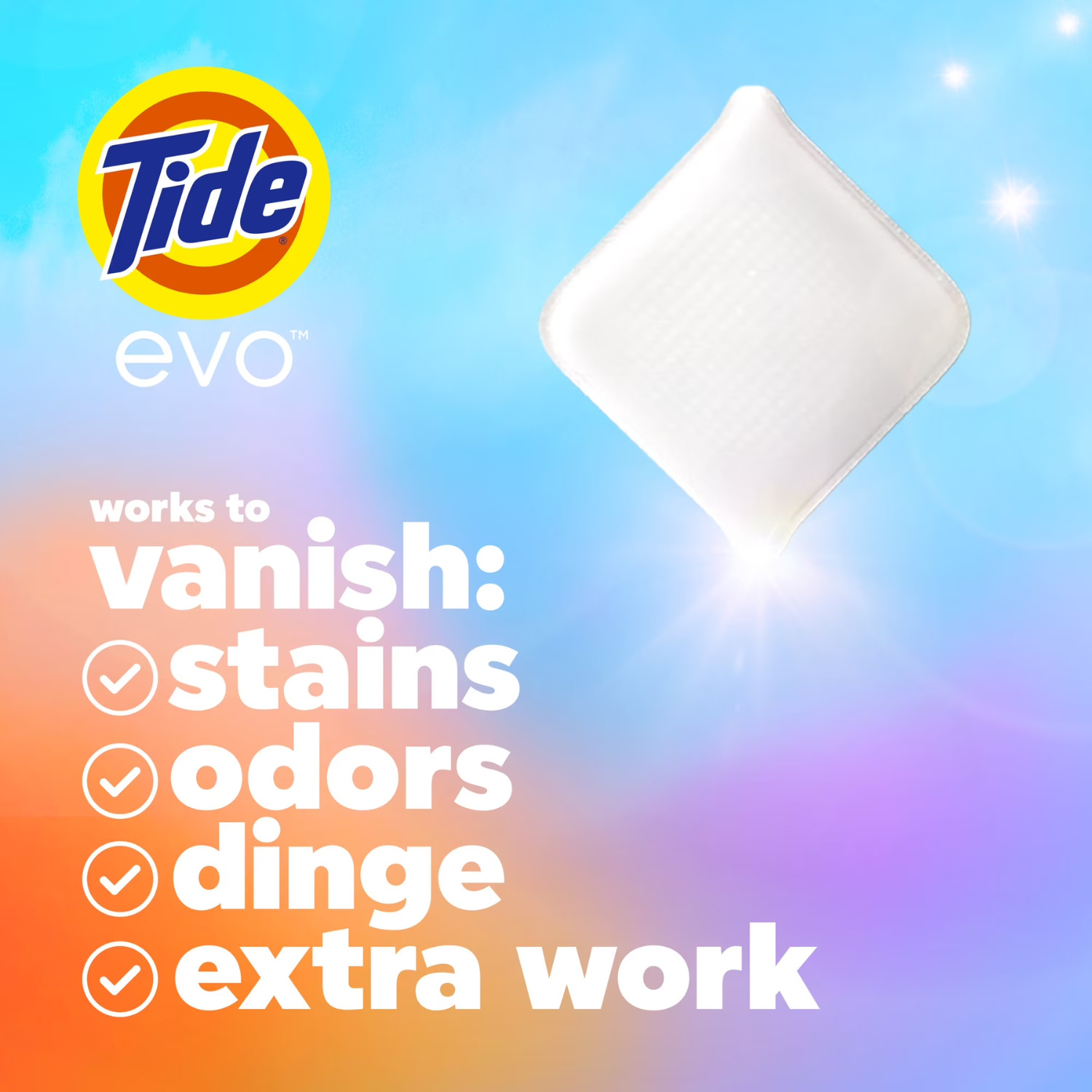 Tide Evo Laundry Detergent Tiles 42 Count Original Scent Concentrated Formula