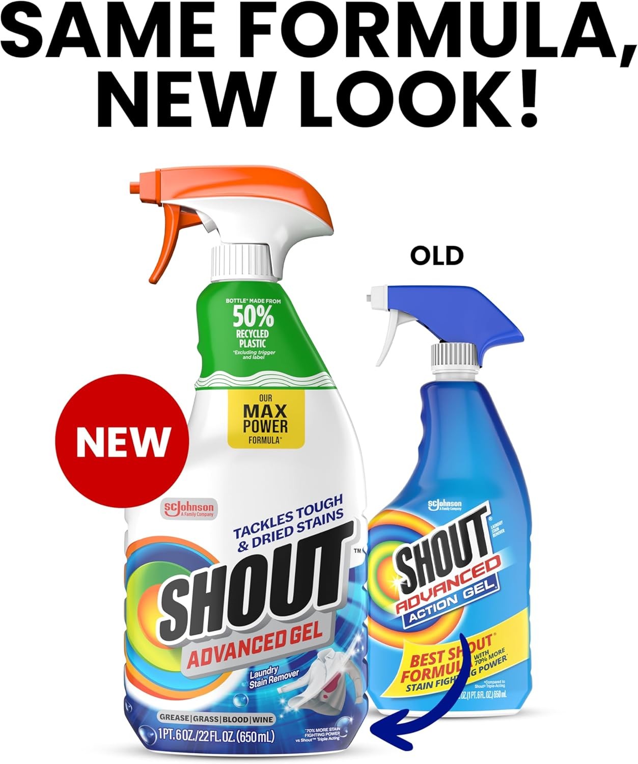 Shout Advanced Spray & Wash Stain Remover Gel, 22Oz, Pack of 3, Best Formula