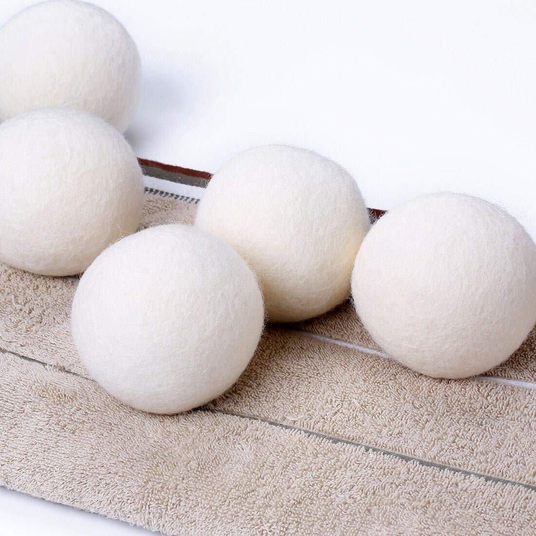 Wool Dryer Balls 6 Pack 3″ New Zealand Wool Organic Fabric Softener – XL