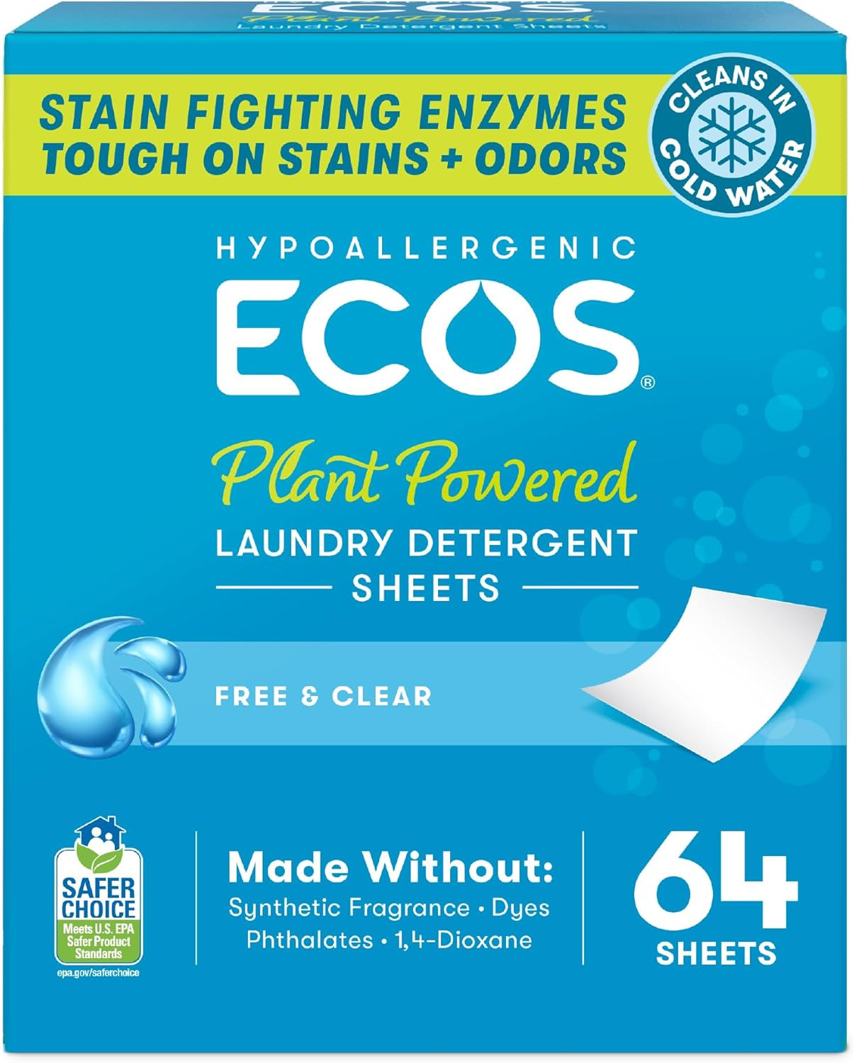 ECOS Laundry Detergent Sheets Vegan, No Plastic Jug, No Mess & Liquid Free – Hyp