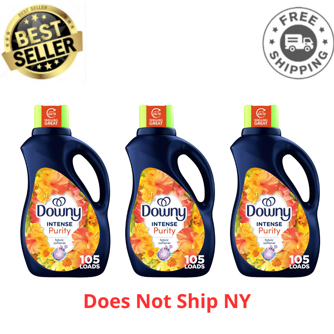 3 Pack Downy Intense Liquid Fabric Softener, Purity, 77 fl oz, 105 Loads, Fresh