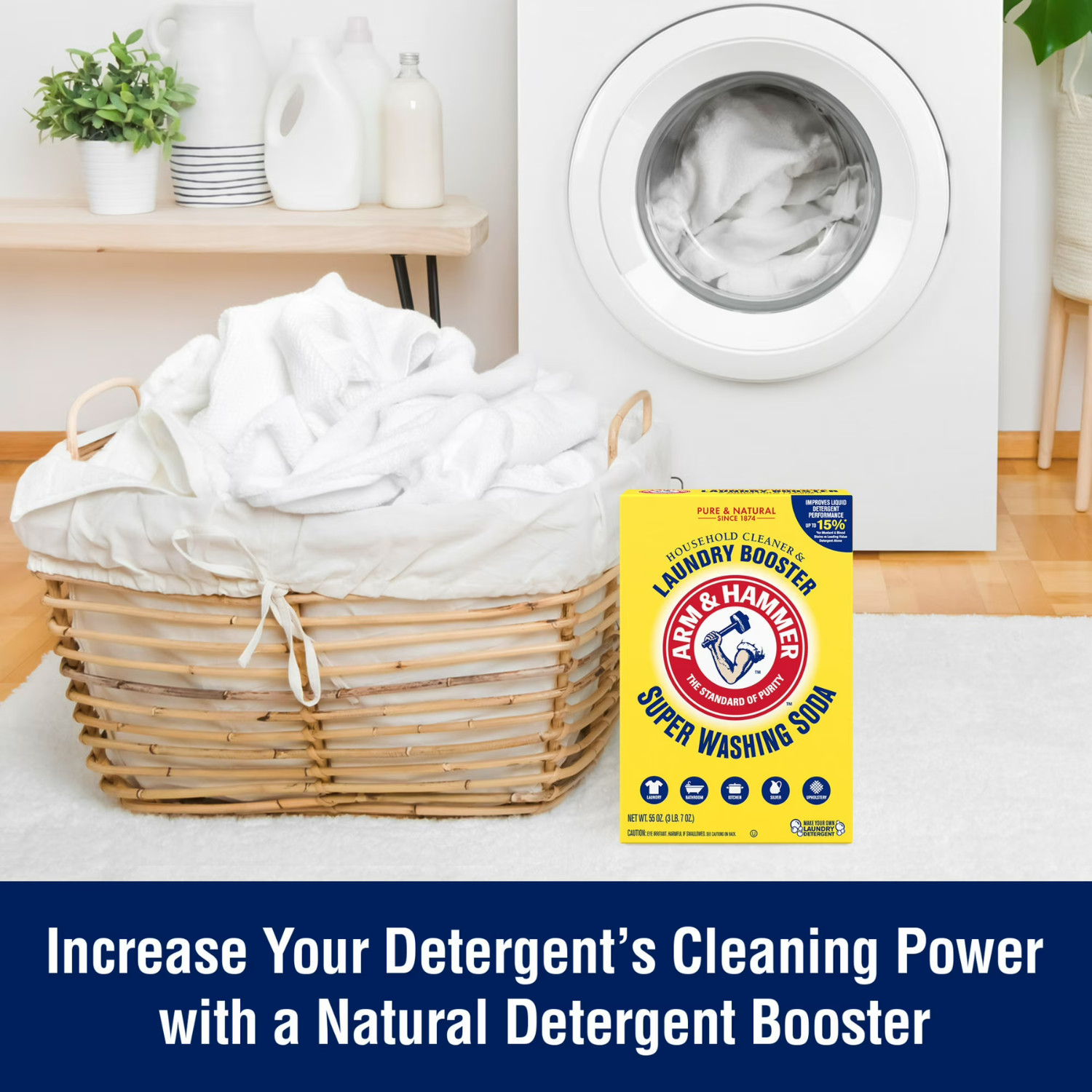 ARM & HAMMER Super Washing Soda 55oz 6 Pack Laundry Booster Cleaner