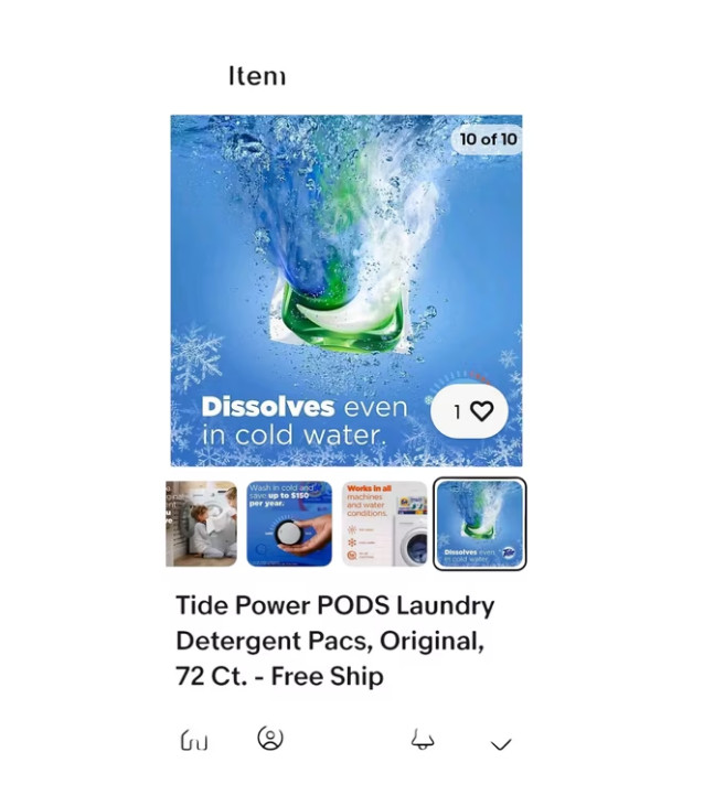 Tide Power PODS + Ultra OXI with Odor Eliminators Laundry Detergent Pacs (72 Ct)