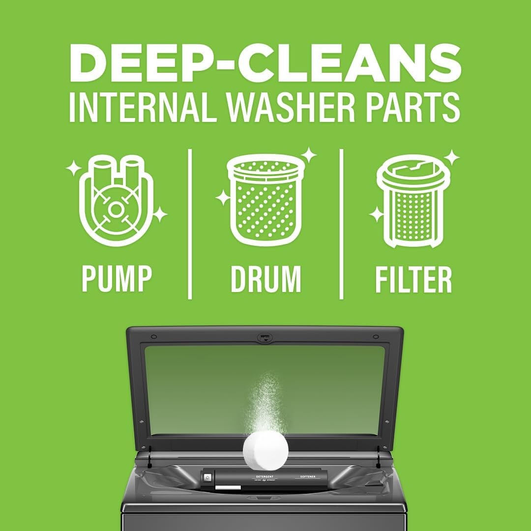 Affresh Washing Machine Cleaner, Helps Power Away Odor Causing Bacteria & Grime
