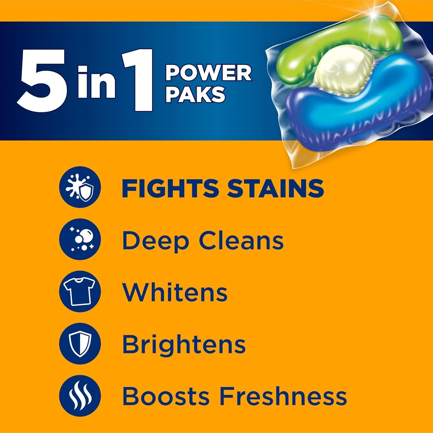 Arm & Hammer Plus OxiClean 5-in-1 Laundry Detergent Power Paks, 42 Count