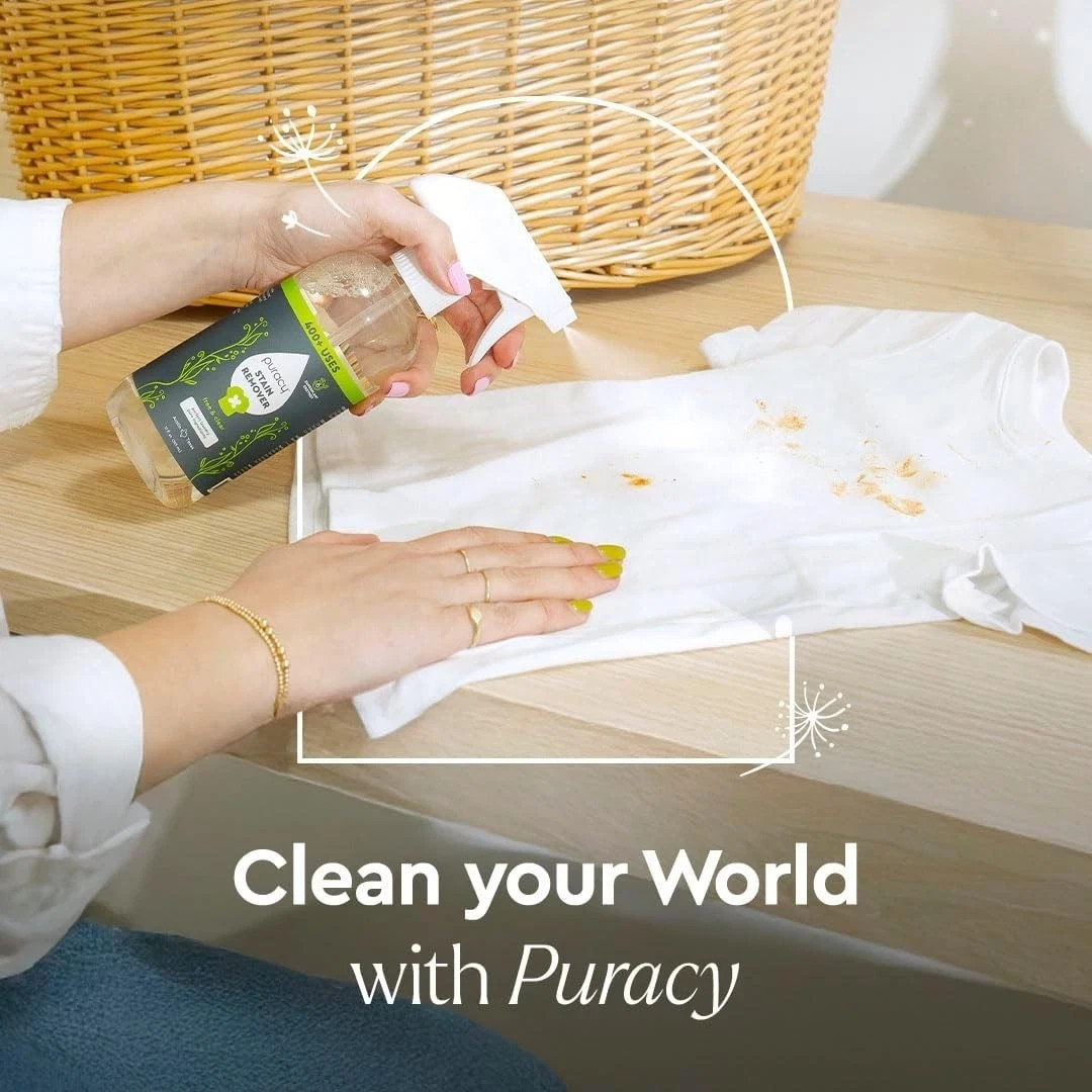 Puracy Stain Remover Spray, Natural Travel and Laundry Stain Cleaner for Clothes