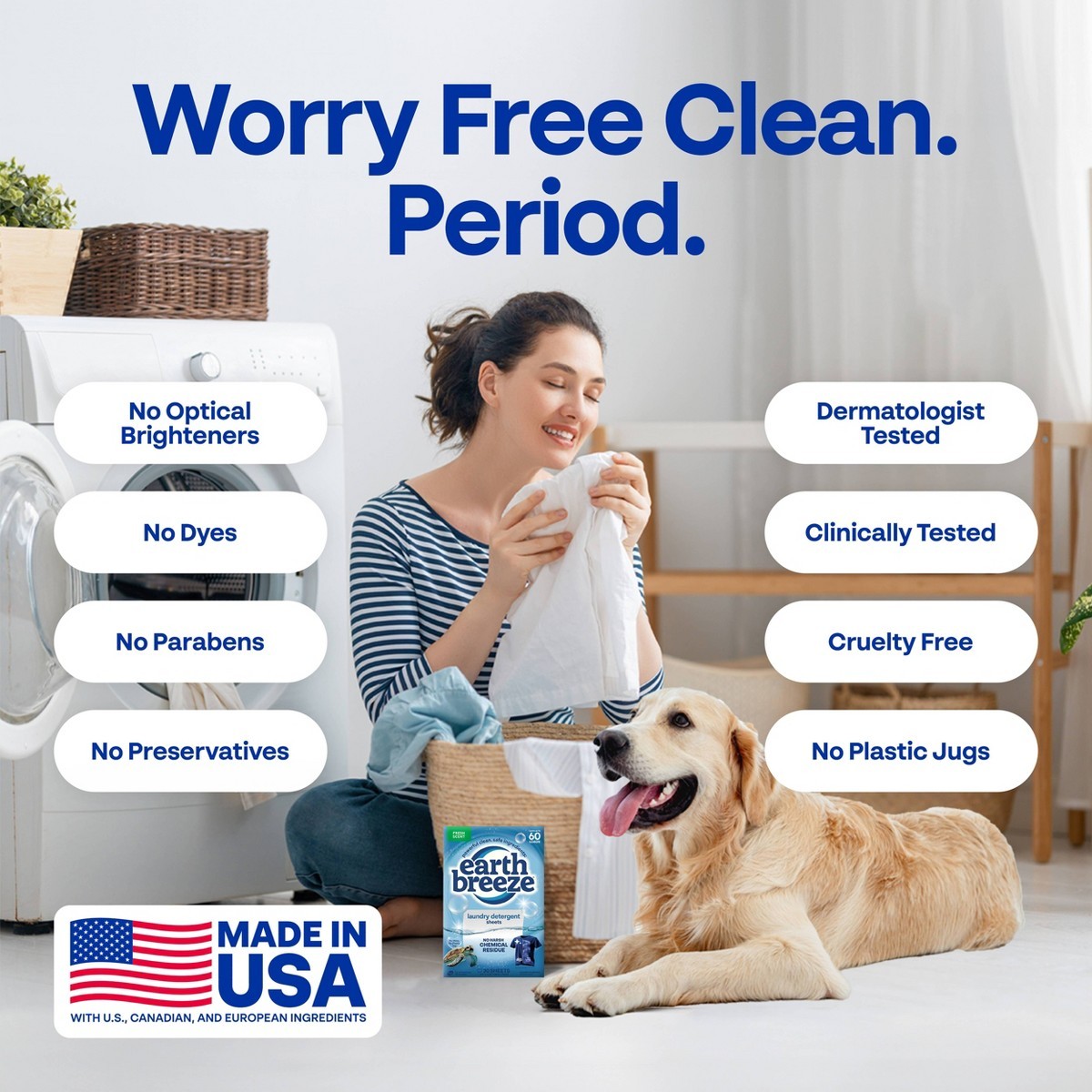 Earth Breeze Fresh Scent Laundry Detergent Sheets – 60 Loads