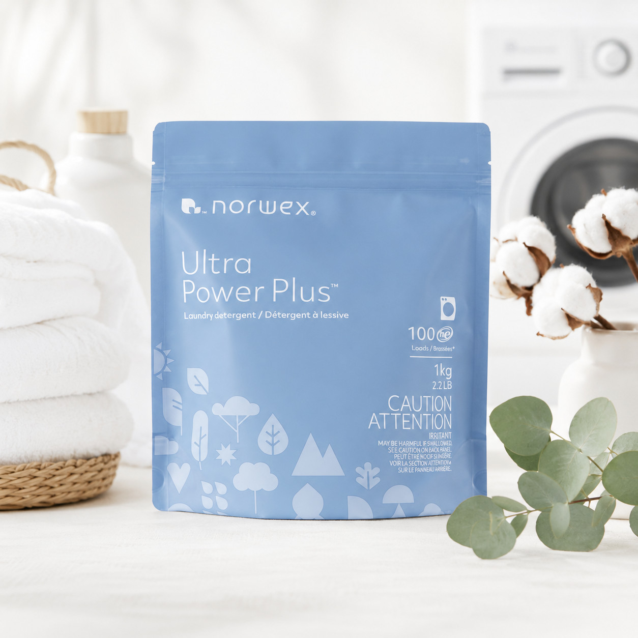 Norwex Ultra Power Plus Laundry Detergent Powder 1kg 2.2lb HE 100 Loads
